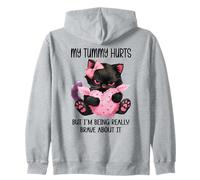 My Tummy Hurts But I'm Being Really Brave About It Funny Cat Sudadera con Capucha