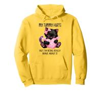 My Tummy Hurts But I'm Being Really Brave About It Funny Cat Sudadera con Capucha