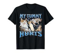 My Tummy Hurts Funny Cat Meme Bootleg Gráfico Camiseta