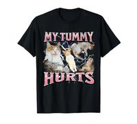 My Tummy Hurts Funny Cat Meme Bootleg Gráfico Camiseta