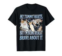 My Tummy Hurts Funny Cat Meme Bootleg Gráfico Camiseta