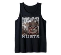 My Tummy Hurts Funny Cat Meme Bootleg Gráfico Camiseta sin Mangas