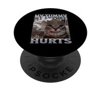 My Tummy Hurts Funny Cat Meme Bootleg Gráfico PopSockets PopGrip Adhesivo