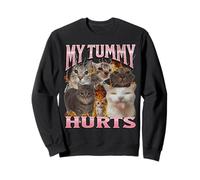 My Tummy Hurts Funny Cat Meme Bootleg Gráfico Sudadera