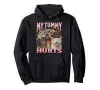 My Tummy Hurts Funny Cat Meme Bootleg Gráfico Sudadera con Capucha