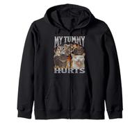 My Tummy Hurts Funny Cat Meme Bootleg Gráfico Sudadera con Capucha