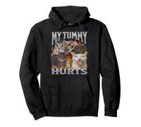 My Tummy Hurts Funny Cat Meme Bootleg Gráfico Sudadera con Capucha