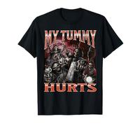 My Tummy Hurts Funny Hard Skeleton Meme Bootleg Gráfico Camiseta