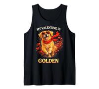 My Valentine Is Golden Funny Golden Retriever Camiseta sin Mangas