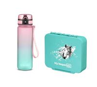 My Vesperbox Liv Set - Fiambrera y botella de 500 ml para niños - a prueba de fugas y libre de BPA - Fiambrera para la escuela y la guardería - Juego de caja bento - Fabricado en Alemania