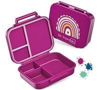 My Vesperbox - Mini BIA - Bento Box Niños - Nuevo modelo - más compacto y ligero - a prueba de fugas y sin BPA - Fiambrera - Fiambrera - para guardería y escuela (lila - arco iris)