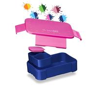 My Vesperbox Mini Lite Fiambrera para niños, antigoteo, color morado y azul | Bento Box Pequeña, cabe en el bolsillo delantero de la mochila escolar, fiambrera para guardería y preescolar, subdivisión