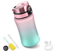 My Vesperbox Minny - Botella de agua infantil de 350 ml, a prueba de fugas y sin BPA, incluye junta de repuesto, cepillo de limpieza, colador de frutas y pajita opcional, ideal para la escuela