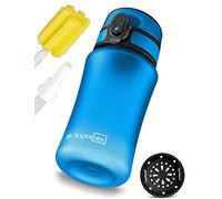 My Vesperbox Minny Botella de agua para niños a prueba de fugas con pajita o colador 350 ml 500 ml ligera y resistente botella de agua para niños sin BPA ideal para guardería escuela bicicleta