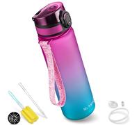 My Vesperbox Minny - Botella infantil a prueba de fugas, 500 ml, con pajita o colador, botella de agua ligera Tritan, sin BPA, para guardería, escuela (lila - azul, 500 ml)