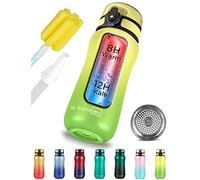 My Vesperbox Minny - Botella isotérmica de acero inoxidable antifugas, con pajita o colador, 400 ml, 600 ml, botella de agua resistente de acero inoxidable para niños y adultos, sin BPA (verde