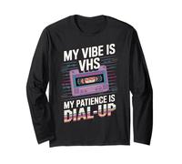 My Vibe Is VHS My Patience Dial-Up Divertido Manga Larga