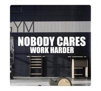 My Vinyl Story - Nobody Cares Work Harder - Calcomanía inspiradora motivacional para pared, cita artística, decoración positiva, hogar, oficina, gimnasio, extraíble (blanco, 36 x 9 pulgadas)