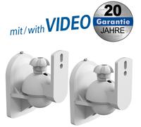my Wall HB 6 WL - Soporte de Pared para Altavoces (inclinable, Giratorio, Distancia a la Pared (máx.): 64 mm, Color Blanco, 1 par