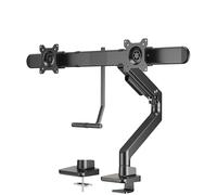 my wall HL59L - Soporte de Monitor para 2 monitores (Altura Regulable, con Resorte de Gas, función de Giro e inclinación, Modo Vertical y Horizontal, Soporte para Monitor para Oficina y Juegos)