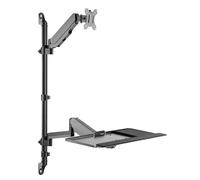 My Wall HL64L - Soporte de Pared para Monitor (17-32), Color Negro, Altura Ajustable, inclinable, Giratorio