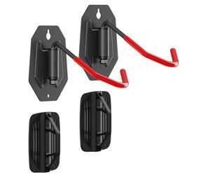 my wall Pack de 2 soportes de pared para bicicleta, orientables, hasta 90 mm de ancho de neumático, 30 kg por soporte, suspensión para bicicleta, ahorro de espacio, acero, soporte para bicicleta de