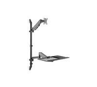 my wall HL64L - Soporte de pared para monitor (17-32), color negro, altura ajustable, inclinable, giratorio