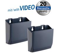 my wall Soporte para accesorios HZ6L - Almacenamiento versátil para mandos a distancia, teléfonos móviles, bolígrafos, azul oscuro, soporta hasta 2 kg, caja de almacenamiento, soporte de accesorios,
