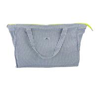 MY WANDER | Bolsa de Playa XXL con Cremallera | Bolso Tamaño Familiar 50L | 54x41x22cm | Plegable y Sostenible | Estampado Rayas Azul