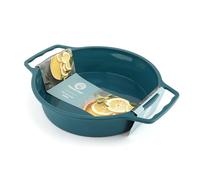 MY WAVE Master Chef Junior - Molde Tarta Redondo con Asas de Silicona Azul Pavo - Antiadherente y Seguro para Horno