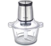 My Wave - Mini Picadora - Para Todo Tipo de Alimentos - Potencia de 400W y Capacidad de 1,5 L - Picadora con 2 Niveles de Velocidad - Bol de Cristal y Cuchillas de Acero Inoxidable