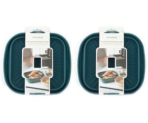 MY WAVE Molde de Silicona para Freidora de Aire 22x22 cm- Reutilizable, Anti-Adherente y Resistente al Calor. Ideal para Hornear, Freír y Asar. Apto para Lavavajillas. Duradero y Fácil de Limpiar