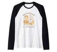 My Weekend Is All Booked Cozy Book Lover Reading Camiseta Manga Raglan