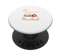 My Weekend is Booked Design | Regalo para Amantes de la Lectura de Ratones de Biblioteca PopSockets PopGrip Adhesivo