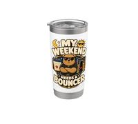 My Weekend Needs A Bouncer humor fin de semana Vaso térmico de acero inoxidable de doble pared