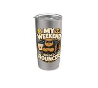 My Weekend Needs A Bouncer humor fin de semana Vaso térmico de acero inoxidable de doble pared
