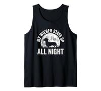 My Wiener se Queda Despierto Toda la Noche - Funny Dog Owner Dachshund Camiseta sin Mangas