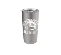 My Wiener se queda despierto toda la noche - Funny Dog Owner Dachshund Vaso térmico de acero inoxidable de doble pared