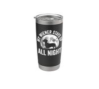 My Wiener se queda despierto toda la noche - Funny Dog Owner Dachshund Vaso térmico de acero inoxidable de doble pared