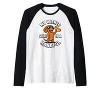 My Wiener Sure Is A Handful Funny Men's Ofensive Camiseta Manga Raglan