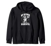 My Wiener Sure Is A Handful Funny Men's Ofensive Sudadera con Capucha