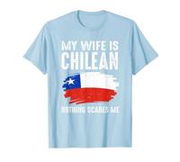 My Wife Is Chilean Chile Pride Flag Heritage Roots Orgulloso Camiseta, Hombre, Azul Bebé, 3XL