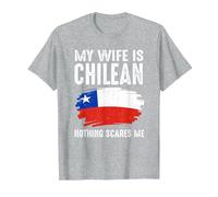 My Wife Is Chilean Chile Pride Flag Heritage Roots Orgulloso Camiseta, Hombre, Gris Jaspeado, 3XL