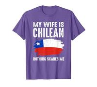 My Wife Is Chilean Chile Pride Flag Heritage Roots Orgulloso Camiseta, Hombre, Morado Jaspeado, S