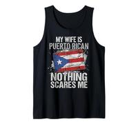 My Wife is Puerto Rican Nothing Scares Me Puerto Rico Flag Camiseta sin Mangas