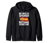 My Wife Is Spanish Nothing Scares Me Flag Sudadera con Capucha