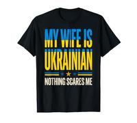 My Wife is Ukrainian Nothing Scares Me Bandera ucraniana Orgullosa Camiseta gráfica económica