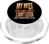 My Wife Says I Only Have 2 Faults Retro Vintage Husband tee PopSockets PopGrip para MagSafe