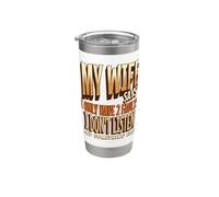 My Wife Says I Only Have 2 Faults Retro Vintage Husband Tee Vaso térmico de acero inoxidable de doble pared