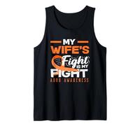 My Wifes Fight Is My Fight ADHD Awareness Cinta Naranja Camiseta sin Mangas